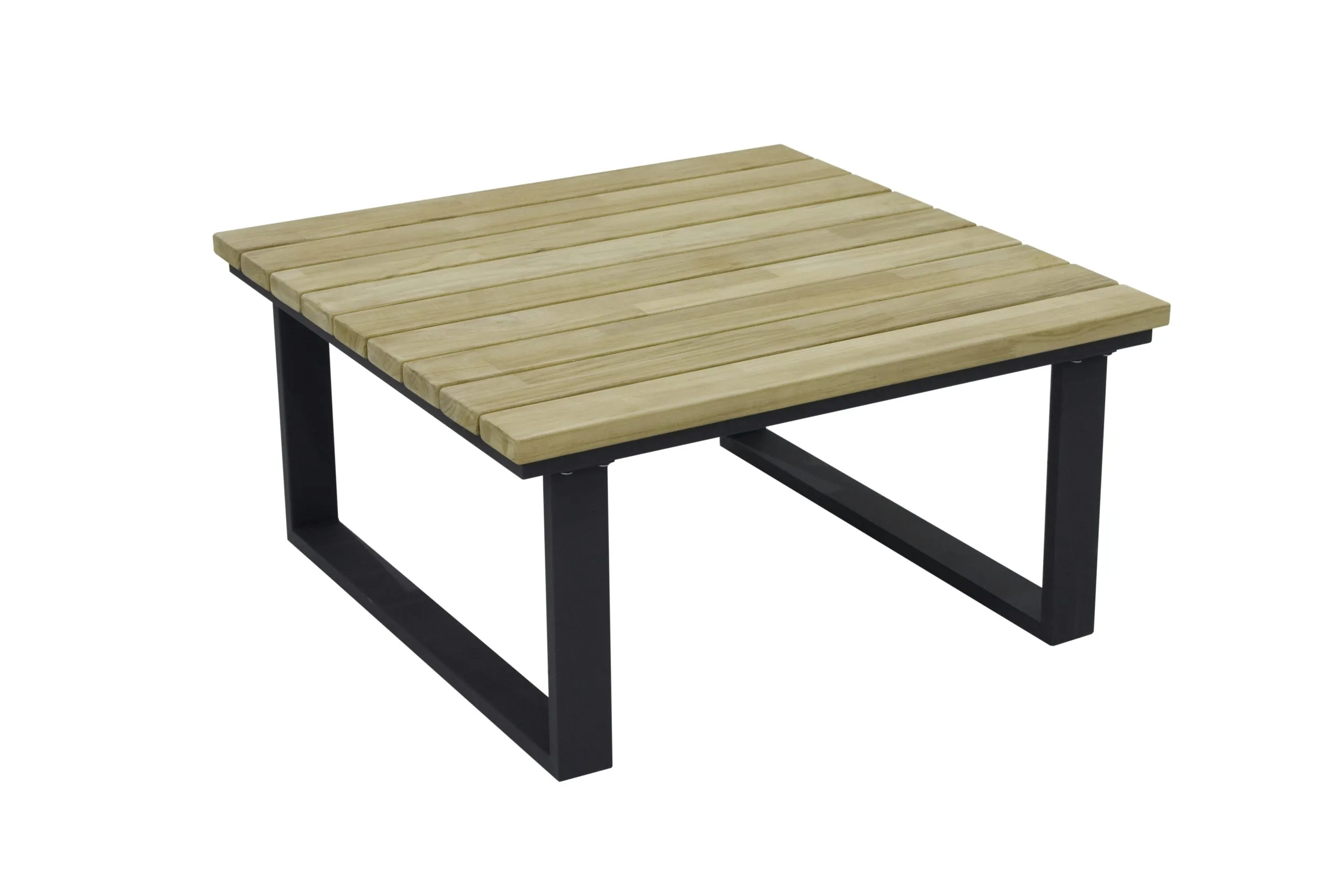 Zebra Belvedere Kaffeetisch Edelstahl/Teak 76x76x38,5 cm