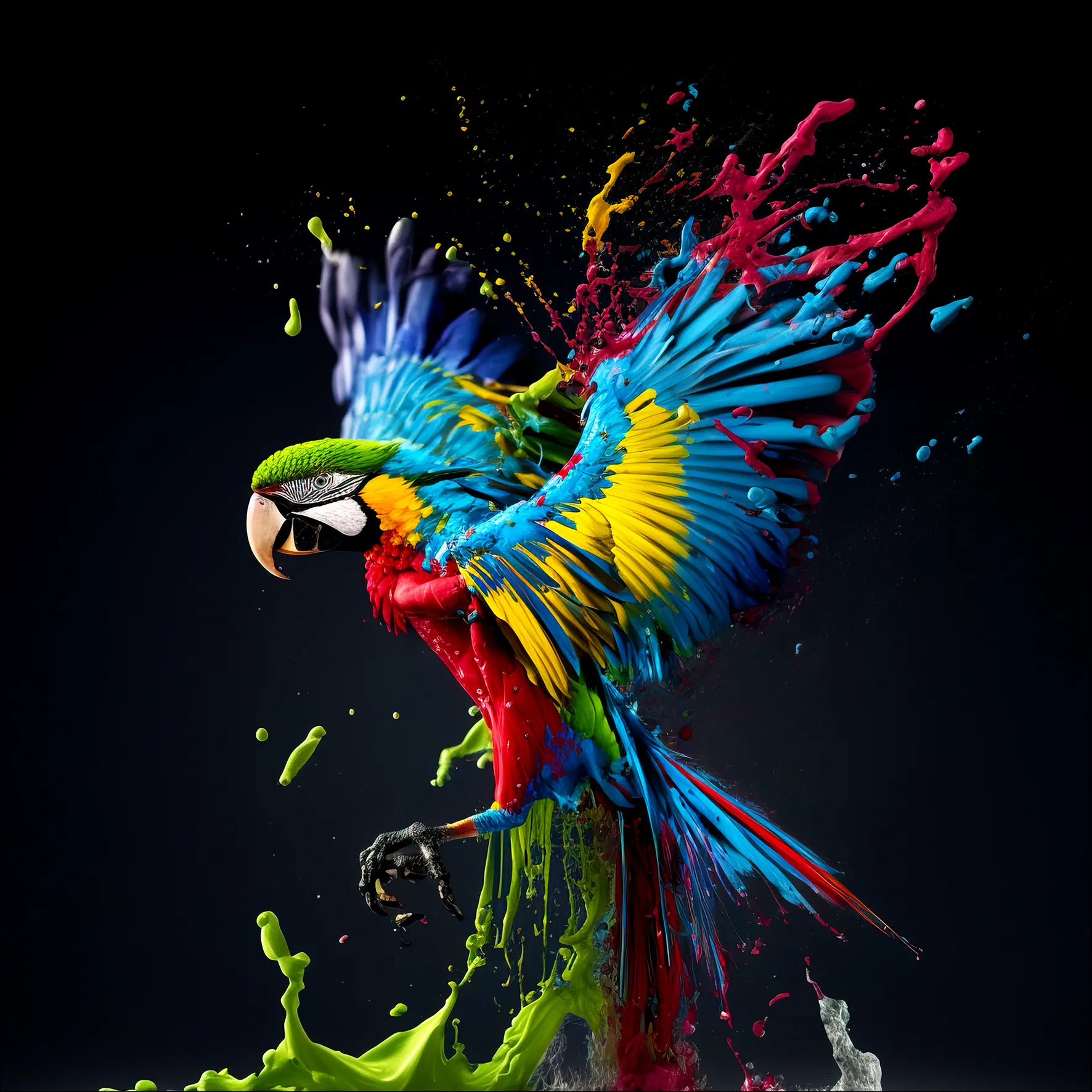 Glasbild COLORFUL ARA 583138