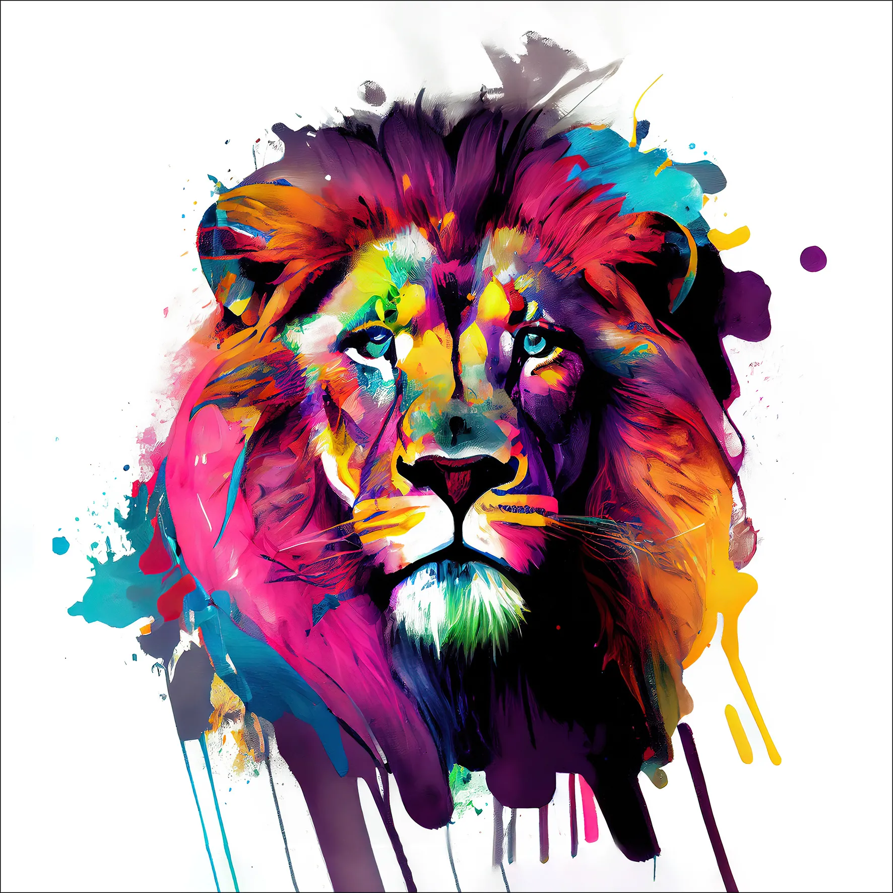 Glasbild COLORFUL LION HEAD IV 583148