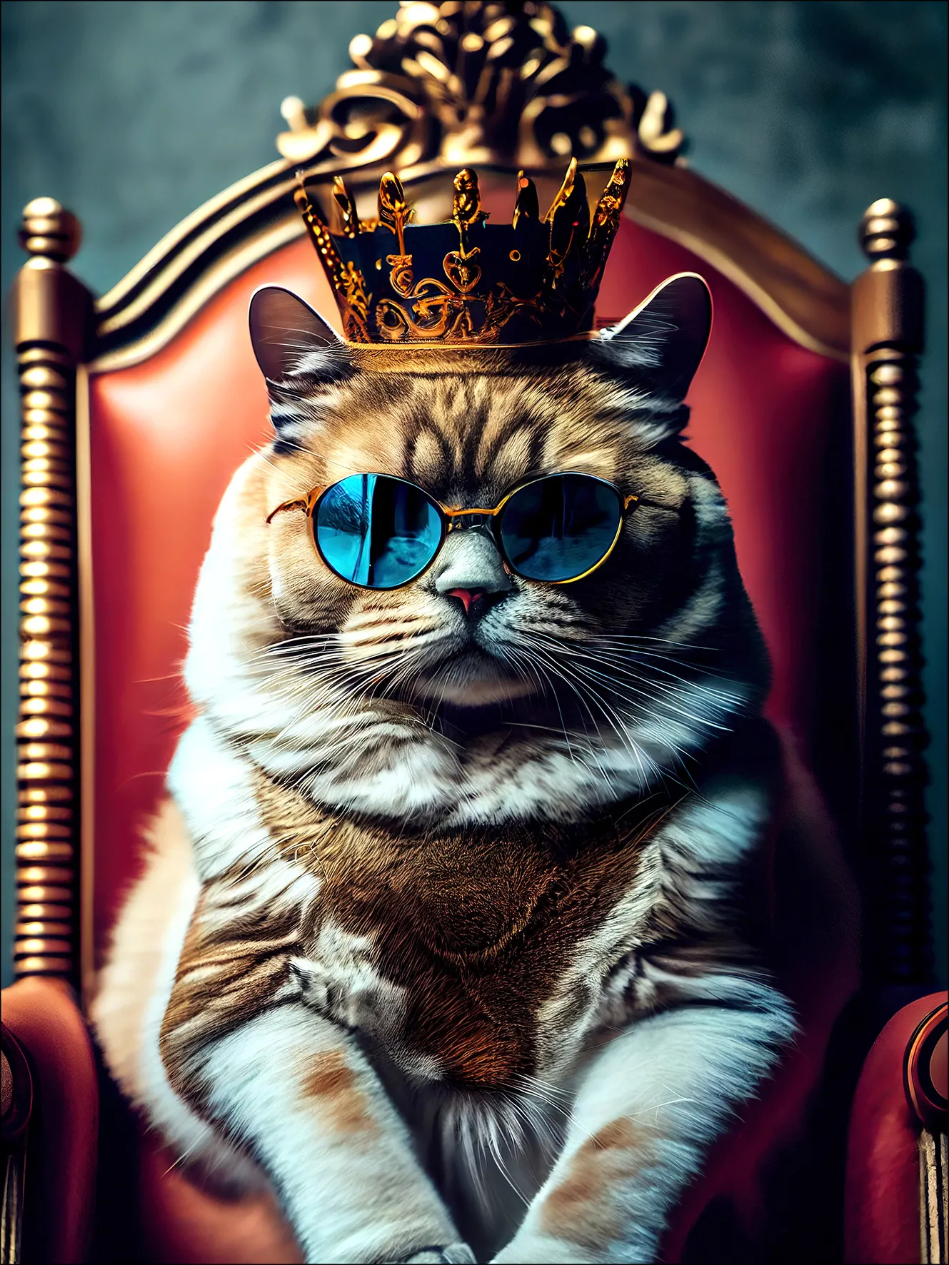 Glasbild THE CAT IS KING 583152