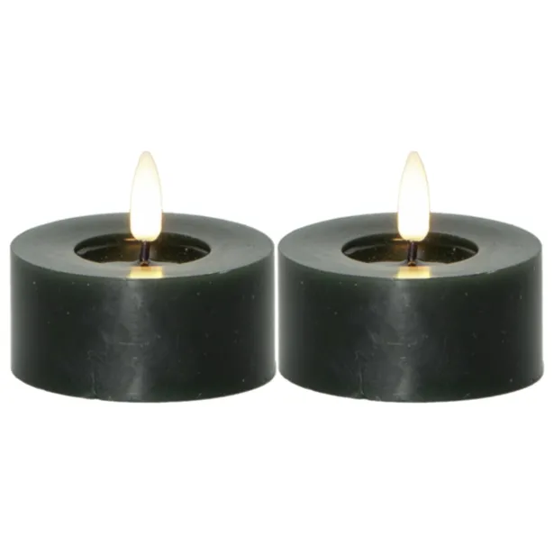 Star Trading LED-Wachs Teelichter Flamme Flow batteriebetrieben IP20 Höhe 5.5 cm warmweiß 2 Stk. grün