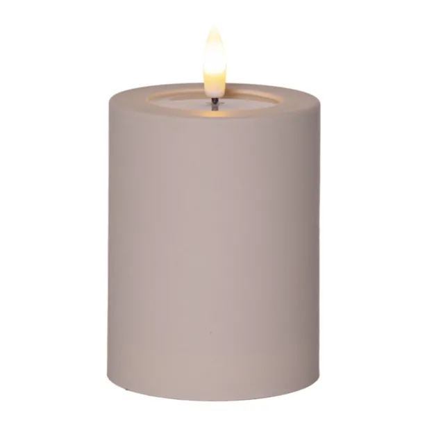Star Trading LED Stumpenkerze Flamme Soft lebensechte Flamme Höhe 12.5 cm batteriebetrieben Beige - warmweiß