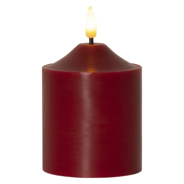 Star Trading LED Stumpenkerze Flamme Wachsoptik Höhe 12 cm batteriebetrieben Rot - warmweiß