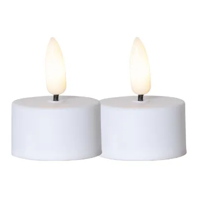 Star Trading LED-Teelichter mit flackernder Flamme batteriebetrieben IP20 Höhe 5cm warmweiß 2 Stk. weiß