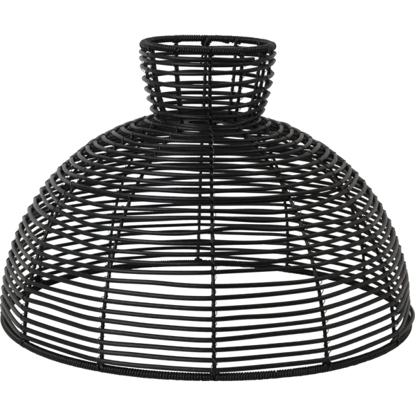 Star Trading Lampenschirm Runde Ø 47 cm 32 cm hoch aus schwarzem Rattan für den Außenbereich