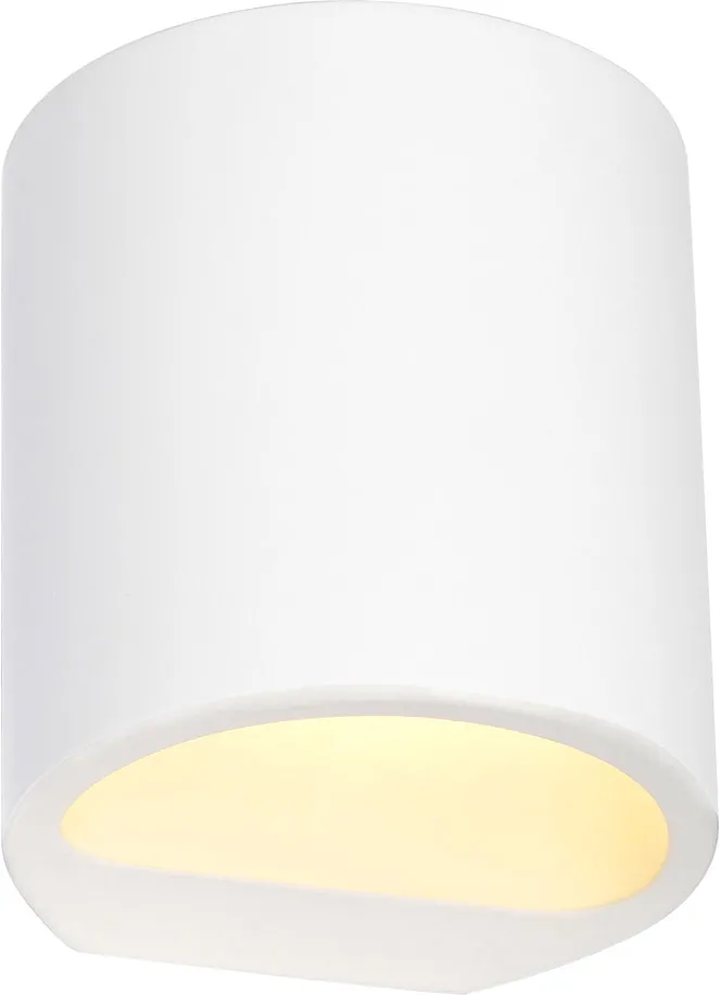 SLV PLASTRA Wandleuchte, GL 104 ROUND, weisser Gips, G9, max. 42W