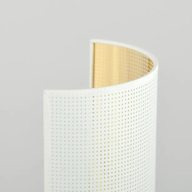 EMIBIG Wandleuchte ASTON K1 Stoff E14 Höhe 32 cm 10W weiß / gold - ohne Leuchtmittel