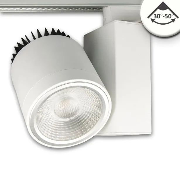 ISOLED 3-PH Schienen-Strahler fokussierbar 36W 30°-50° weiß matt 4000K