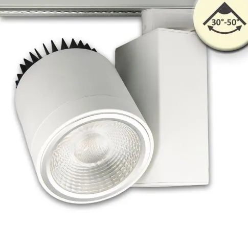 ISOLED 3-PH Schienen-Strahler fokussierbar 36W 30°-50° weiß matt 3000K