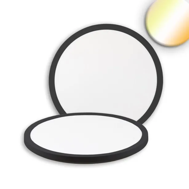 ISOLED LED Deckenlampe Slim300 rund IP44 18W schwarz - CCt Switch