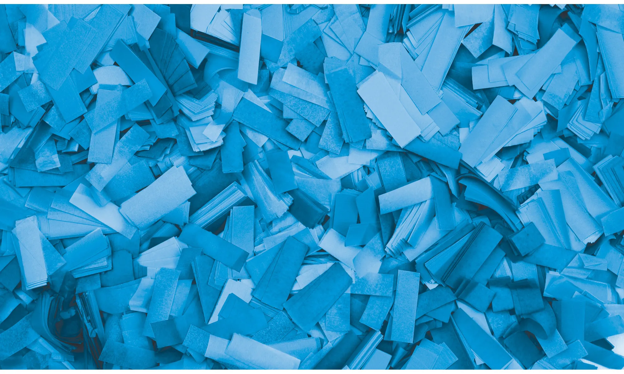 SHOWGEAR Konfetti – Rechteckig, klar blau, 55 x 17 mm, 1 kg, feuerfest und biologisch abbaubar