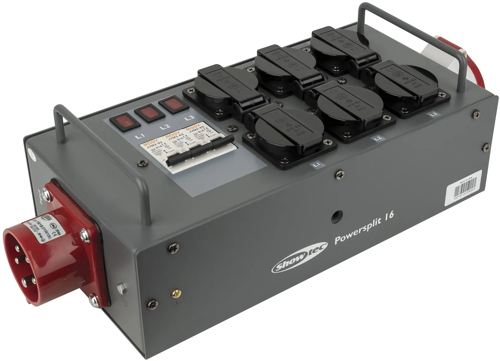 SHOWGEAR Powersplit 16 CEE 16 A 6x Schuko - 1x CEE 16 A 5P