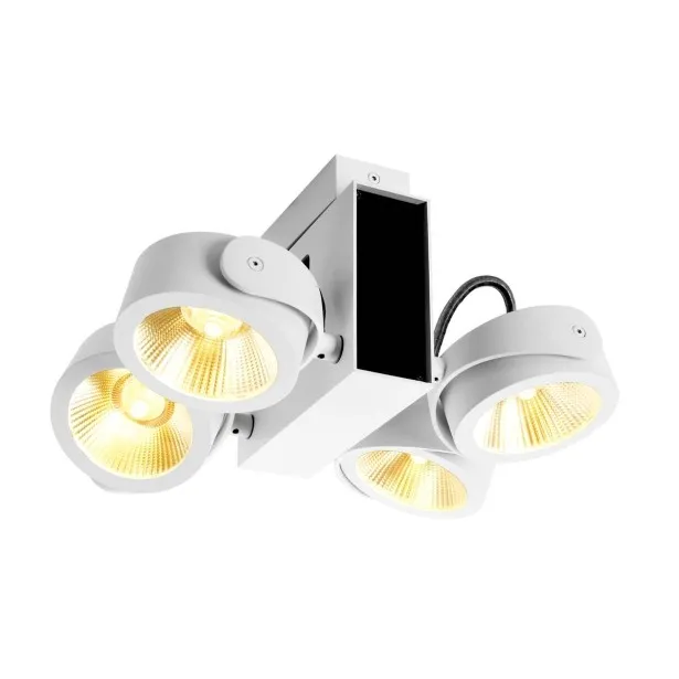 SLV LED Lampe TEC KALU vierflammig 24° weiß/schwarz - warmweiß