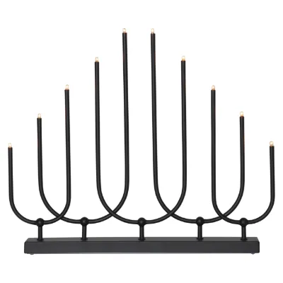 Star Trading anmutiger Kerzenständer Novum aus Metall 10-flammig E5 Höhe 39 cm IP20 Schwarz