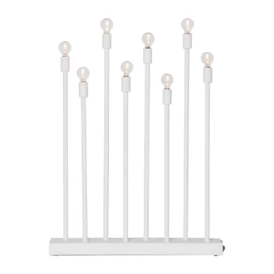 Star Trading Kerzenhalter LADDA aus Metall Aufladbar USB-C 8-flammig E10 IP20 Weiß