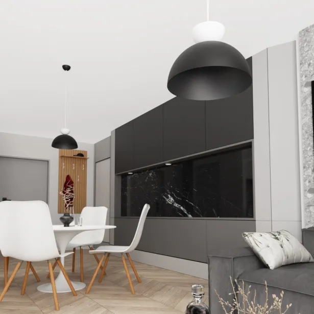 EMIBIG Hängelampe LUNARO 1S im Loft Stil GX53 Ø 30 cm 1-flammig 12W Schwarz / Weiß - ohne Leuchtmittel