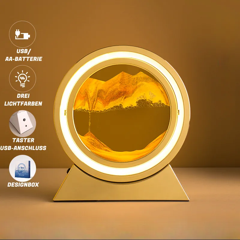 3D Sanduhr mit LED Beleuchtung - mobiles Kunstwerk, Art, WW, KW, Tageslicht