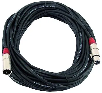 OMNITRONIC XLR Kabel 3pol 25m sw/rt