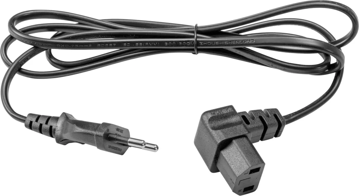 OMNITRONIC Kaltgeräte Netzkabel 2x0,75 1,5m C17 abgewinkelt sw