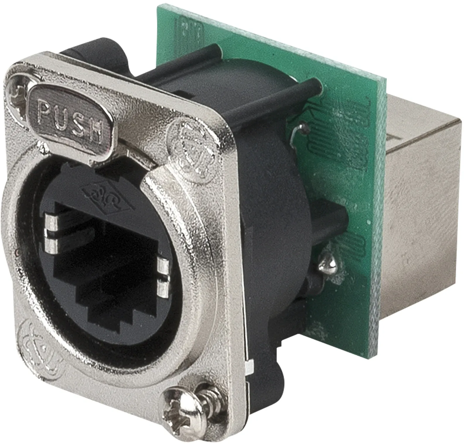 DAP-Audio Ethernet RJ45 D-Size-Chassis-Durchführungsbuchse in D-Size-Metallflansch mit