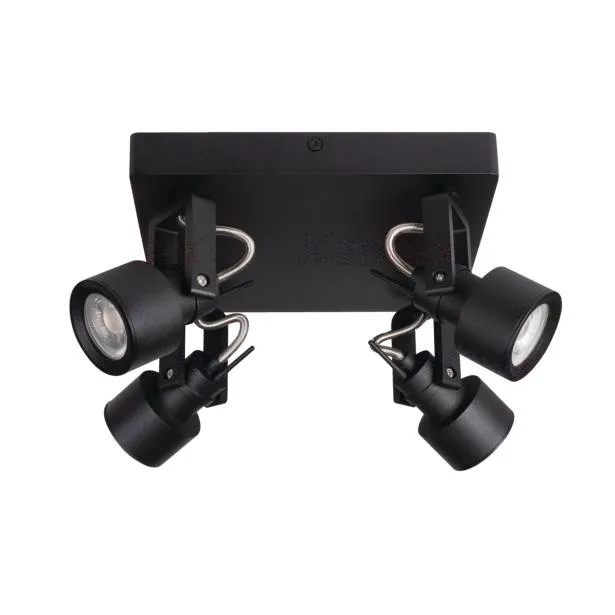 Kanlux dekorative Wandlampe eckig SONDA II 4 flammig - schwarz (ohne Leuchtmittel)