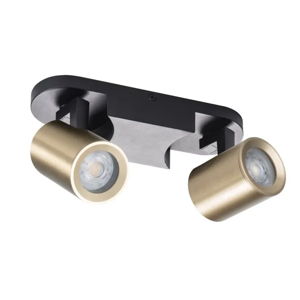 Kanlux moderne Deckenleuchte LAURIN GU10 10W PAR16 2-flammig schwarz / gold - ohne Leuchtmittel