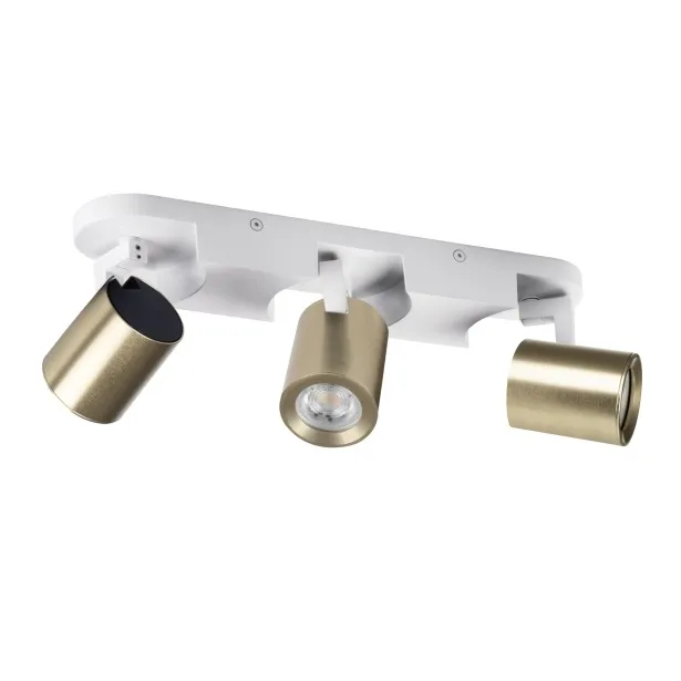 Kanlux funktionale Deckenleuchte LAURIN GU10 10W PAR16 3-flammig weiß / gold - ohne Leuchtmittel