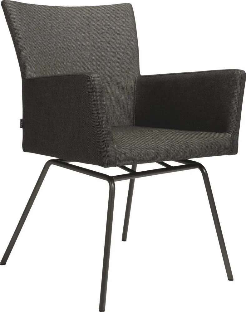 Stern Sessel Artus VIP Edelstahl schwarz matt Outdoorstoff Seidenschwarz