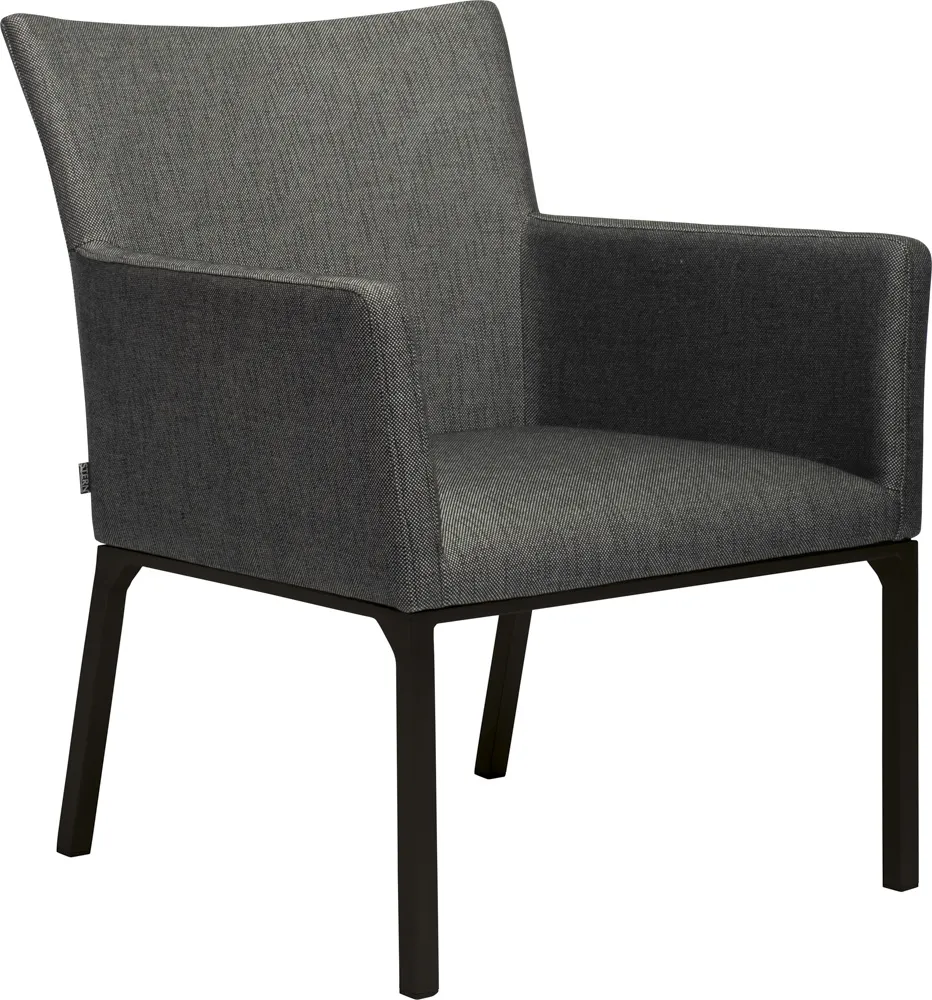 Stern Artus Lounge-Sessel Aluminium schwarz matt Outdoorstoff Seidenschwarz