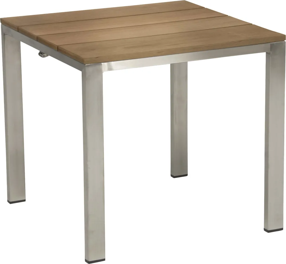 Stern Viona Hocker Edelstahl mit Teakbelattung