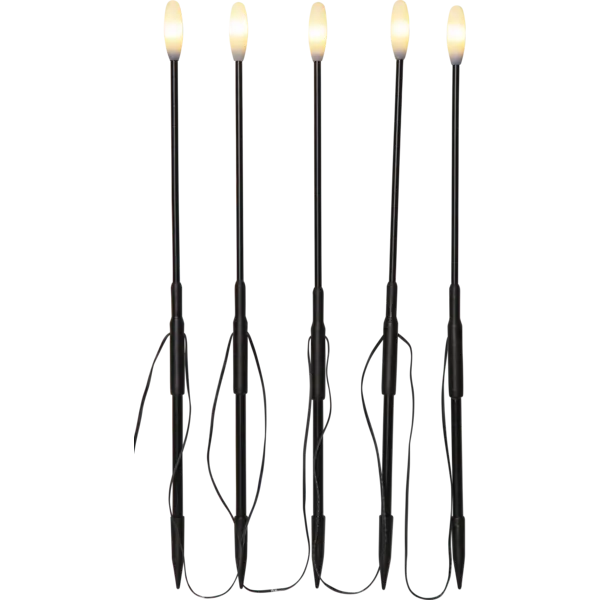 Star Trading Erdspießleuchte Milky Höhe 50.5 cm schwarz 5tlg. warmweiß