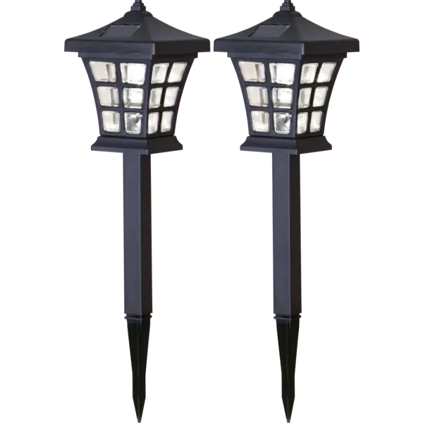 Star Trading Solar-Pollerleuchte NIPPON 2er Set 33 cm batteriebetrieben schwarz - warmweiß