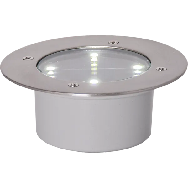 Star Trading Solar Spotlight Decklight für Unterputzmontage Ø 12 cm Edelstahl - warmweiß (2800K)