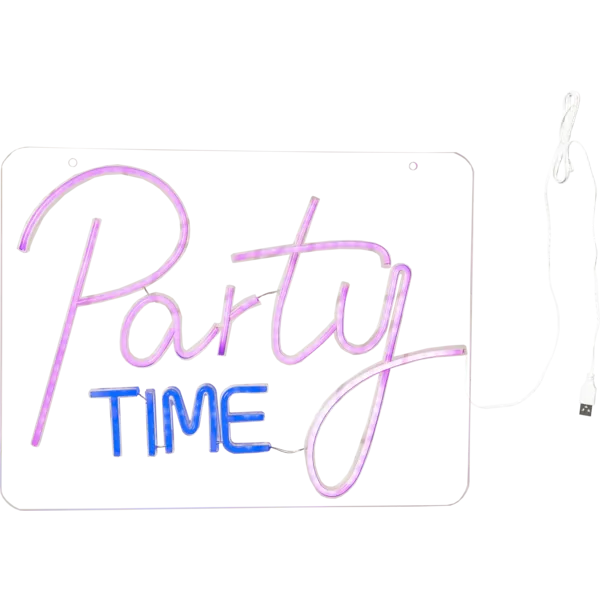 Star Trading LED Leuchtschild Party Timer Plexiglas IP20 48x36 cm USB weiß / rosa