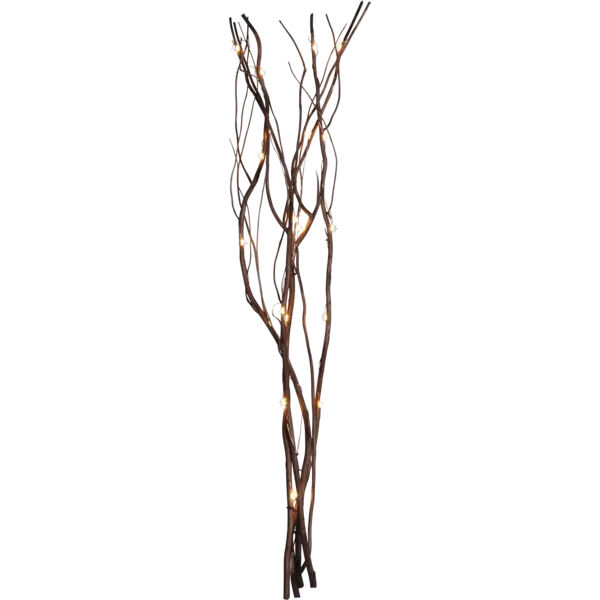 Star Trading LED-Dekorationszweig Willow braun für Innen 60 cm batteriebetrieben 24 warmweiße LEDs
