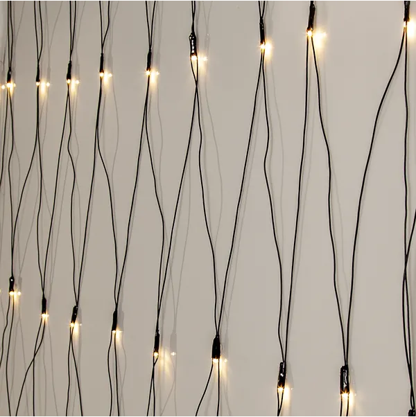 Star Trading Lichternetz Shiny Warm White 3x3m 200 warmweiße LEDs Trafo 5m Zuleitung