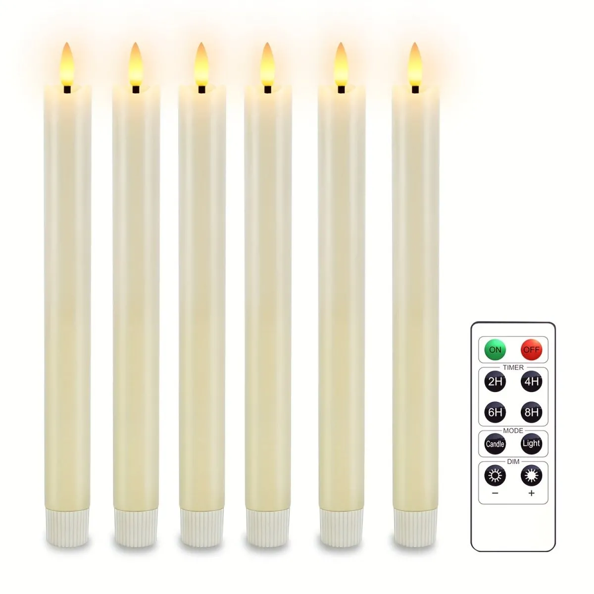 Flammenlose LED-Kegelkerzen Set von 6 - Sicher für die Wohnkultur & Veranstaltungen