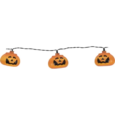 Star Trading Halloween Lichterkette 8 Kürbisse Länge 210 cm kaltweiß batteriebetrieben Orange