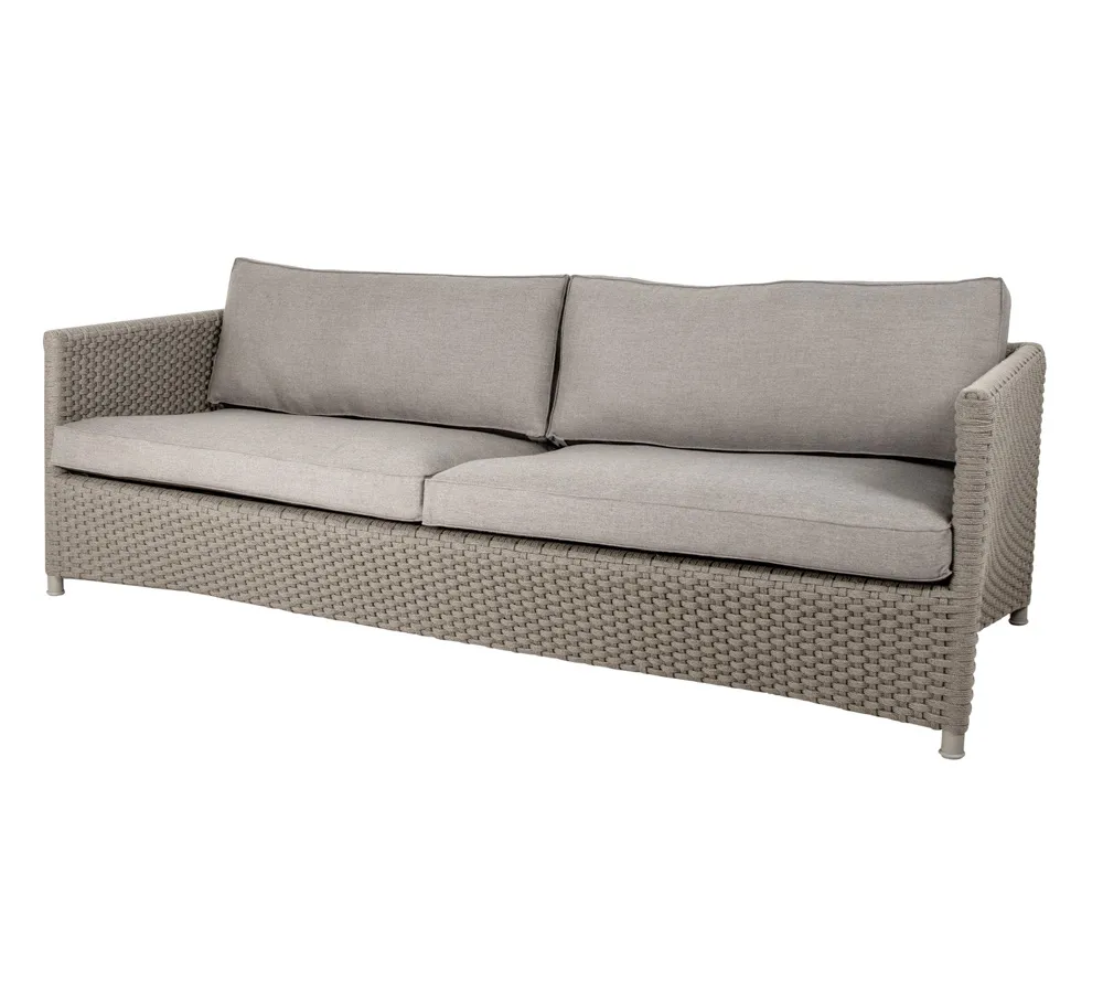 Cane-Line Diamond 3-Sitzer Sofa Rope/Natte Taupe inkl. Kissenset