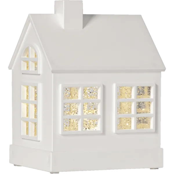 Star Trading LED Dekohaus für Innenraum 15.5 cm VINTER batteriebetrieben weiß - warmweiß
