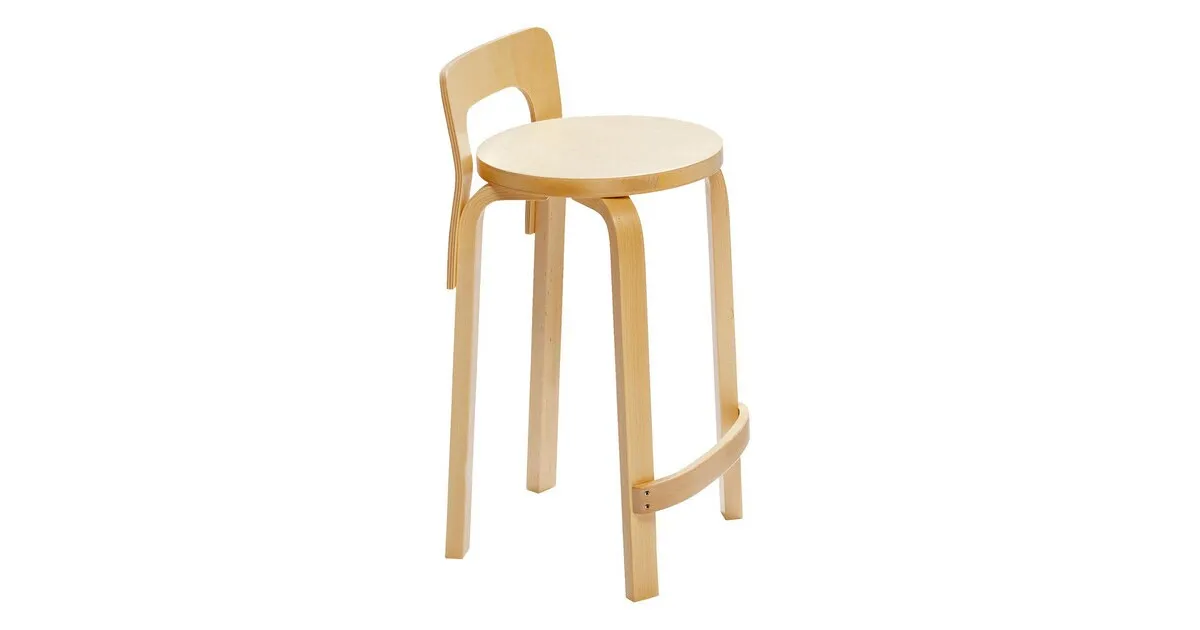 K65 Barstuhl Gestell klar lackiert