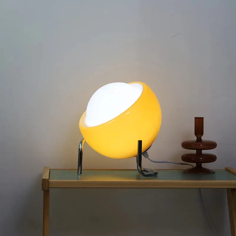 Bauhaus Glas Tischlampe - Retro LED Nachtlicht für Schlafzimmer & Wohnzimmer