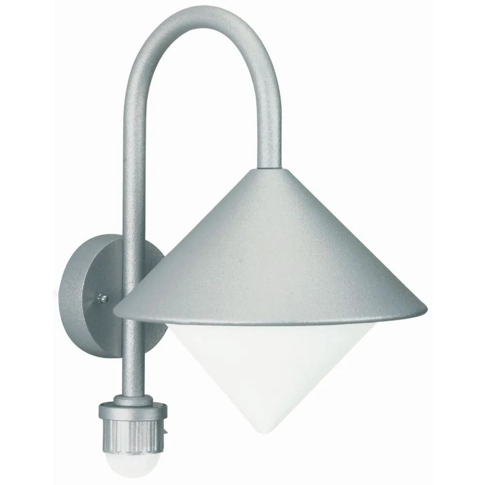 Albert Leuchten 646 Außenwandleuchte Silber, 1-flammig, Bewegungsmelder