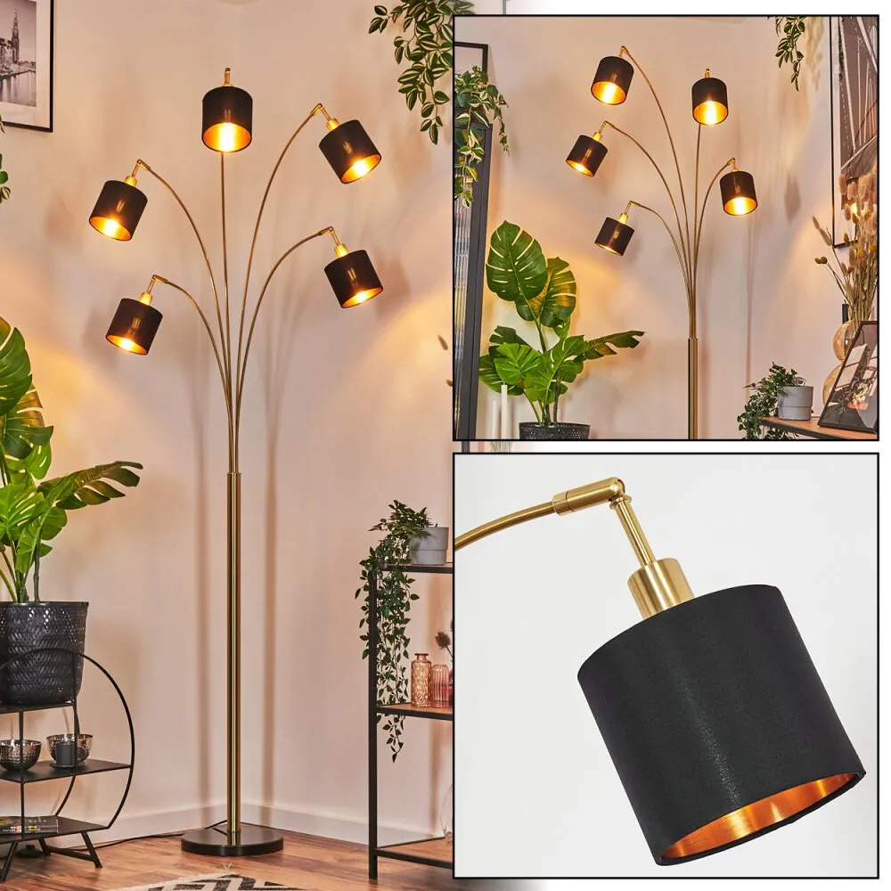 Alsen Stehleuchte Messing, Schwarz, 5-flammig H3895894