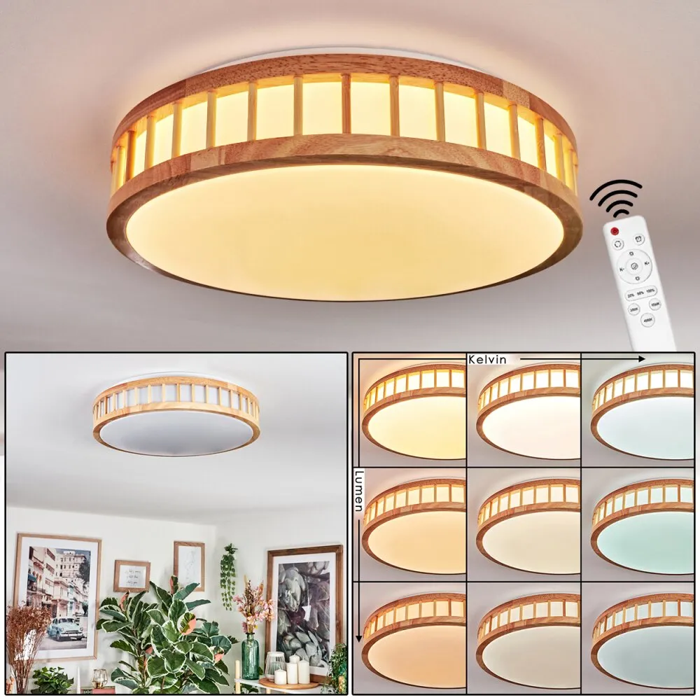 Amarelos Deckenleuchte LED Weiß, 1-flammig, Fernbedienung H3878378