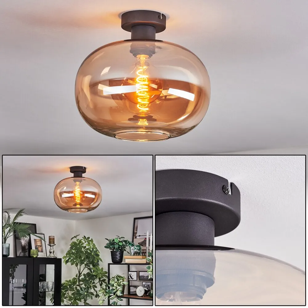 Apedo Deckenleuchte Glas 30 cm Bernsteinfarben, 1-flammig H3886496