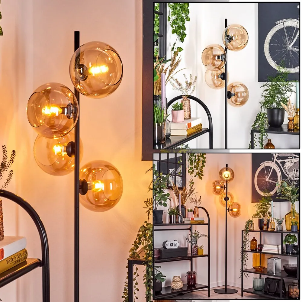 Apedo Stehleuchte Glas 20 cm Bernsteinfarben, 4-flammig H3864098