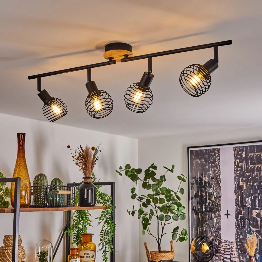 Ballis        Deckenleuchte Naturfarben, Schwarz, 4-flammig