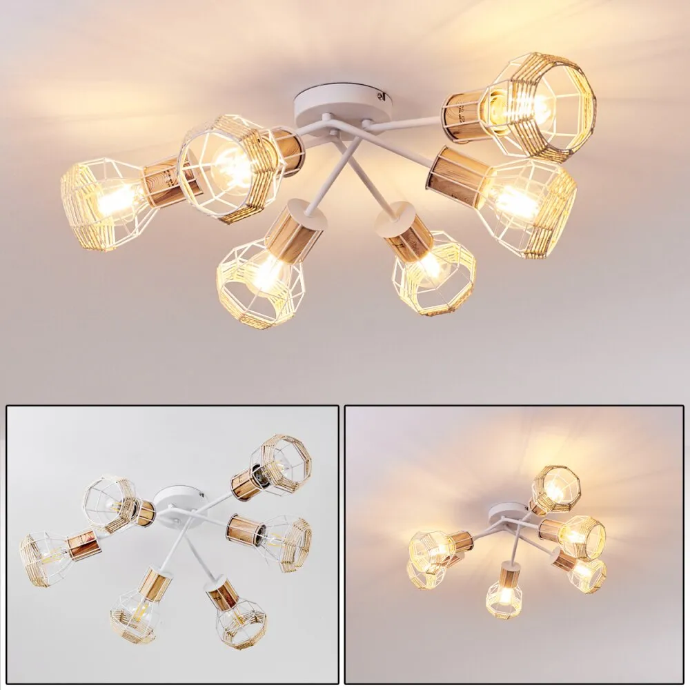 Barbacena Deckenleuchte Weiß, 6-flammig