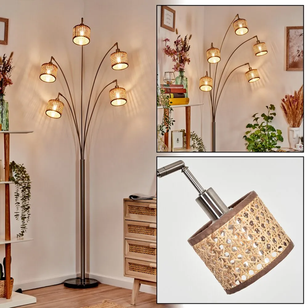 Barcos Stehleuchte Nickel-Matt, Schwarz, 5-flammig H3863299